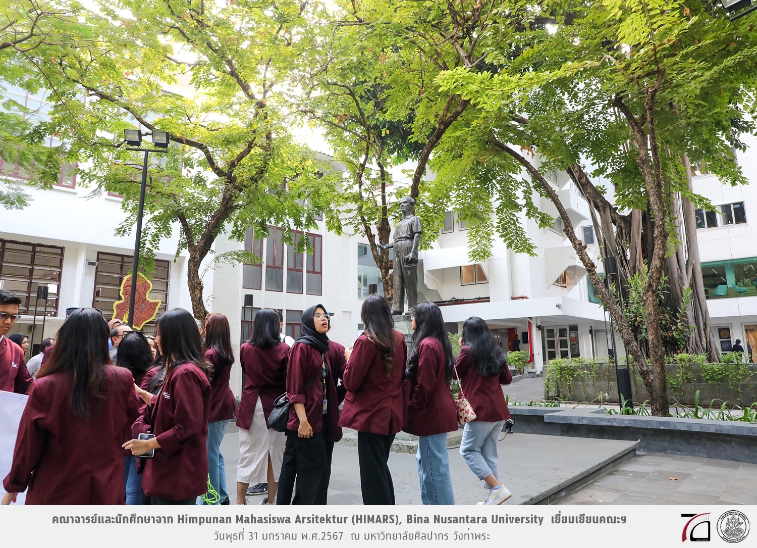 คณาจารย์และนักศึกษาจาก Himpunan Mahasiswa Arsitektur (HIMARS), Bina Nusantara University ประเทศอินโดนีเซียเยี่ยมเยียนคณะฯ